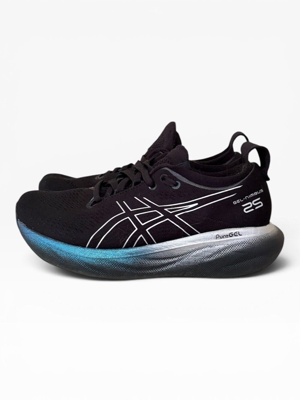 Asics Gel-Nimbus 25 Women's Size 6.5 Running Shoes Platinum Black Pure Silver